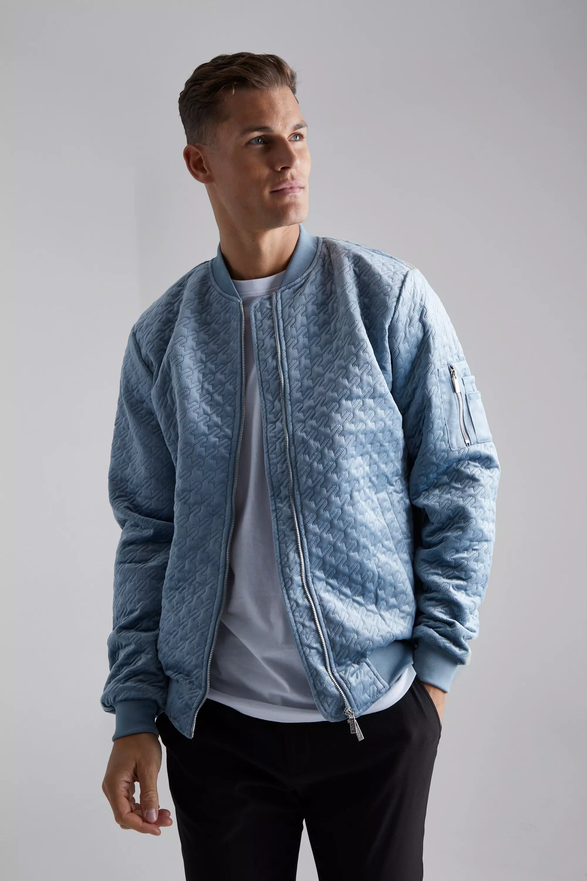 Light blue clearance bomber jacket mens